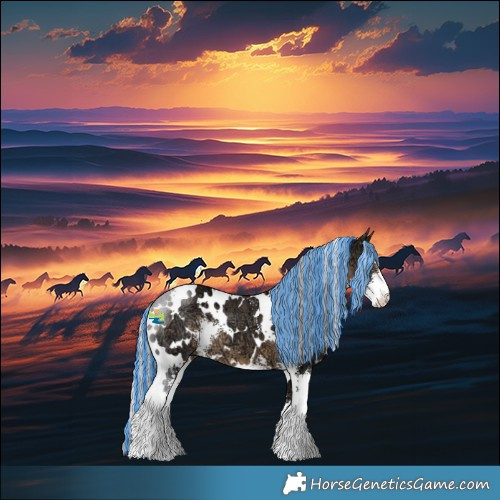 Horse Color:Painted White Spotted Silver Smoky Black Ice Sabino 
