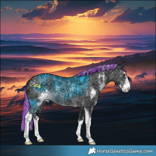 Horse Color:Painted Silver Black Chinchilla Ice Sabino