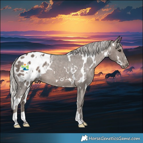 Horse Color:White Spotted Silver Black Appaloosa 