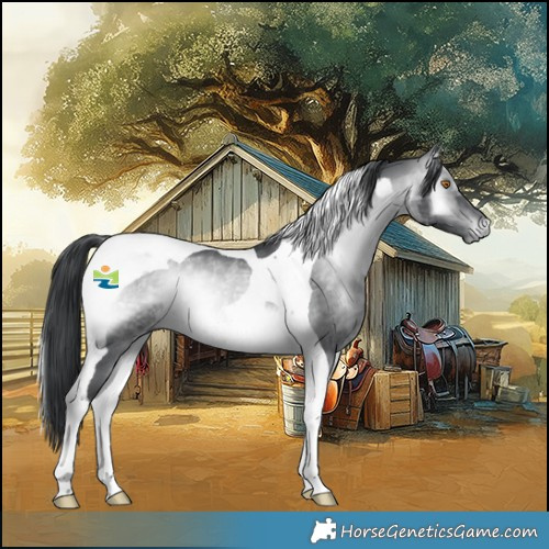 Horse Color:Brown Chinchilla Onyx Tobiano Rabicano 