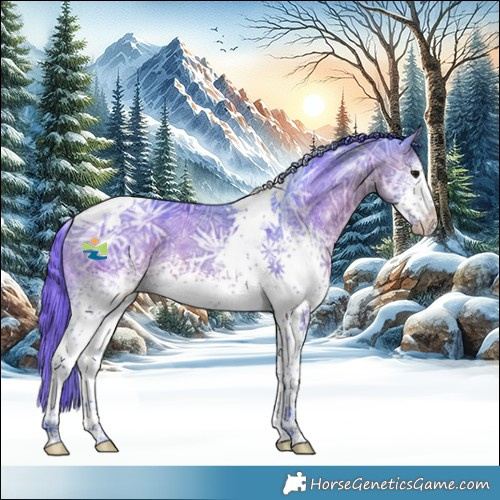 Horse Color:Watercolor White Spotted Chocolate Brown Ice Tobiano 