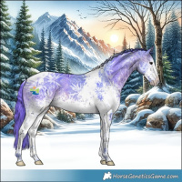 Horse Color:Watercolor White Spotted Chocolate Brown Ice Tobiano