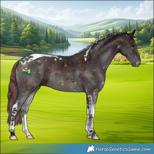 Horse Color:Midnight Chocolate Brown Ice Tobiano