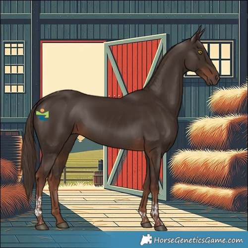 Horse Color:Liver Chestnut Tobiano Rabicano 