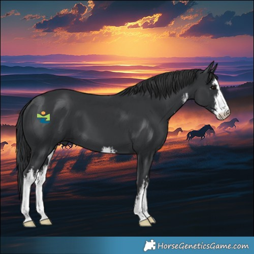 Horse Color:White Spotted Black 
