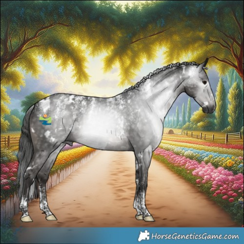 Horse Color:Powder White Gray White Spotted Black Mushroom 