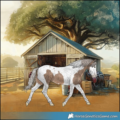 Horse Color:Silver Brown Dun Splash Tobiano 