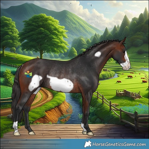 Horse Color:Bay Frame Rabicano 