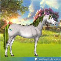 Horse Color:Platinum Painted White Spotted Bay Dun Rabicano 