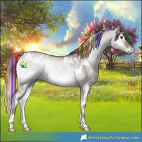 Horse Color:Platinum Painted White Spotted Red Dun Onyx Rabicano 