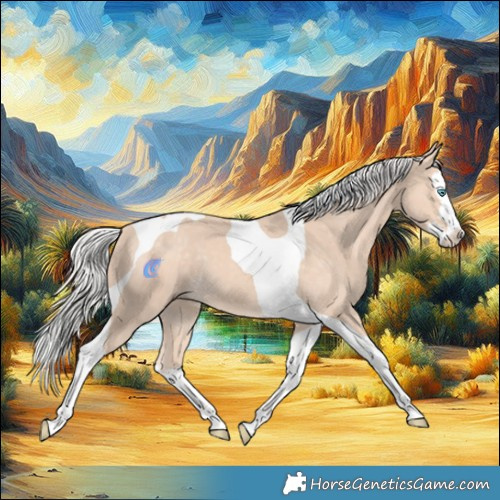 Horse Color:Silver Perlino Splash Tobiano 