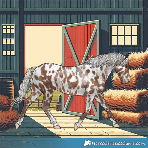 Horse Color:White Spotted Silver Black Near Leopard 