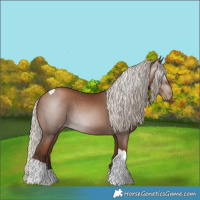 Horse Color:Gray Silver Black Pearl Tobiano 