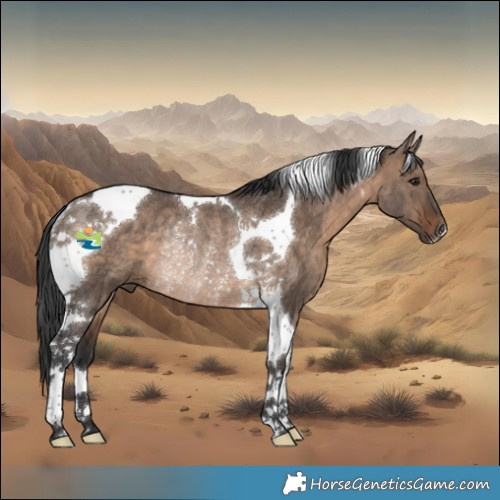 Horse Color:Brown Dun Tobiano Rabicano 