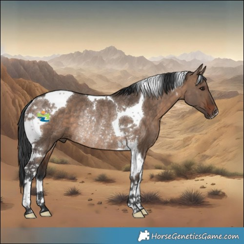 Horse Color:Brown Dun Tobiano Rabicano 