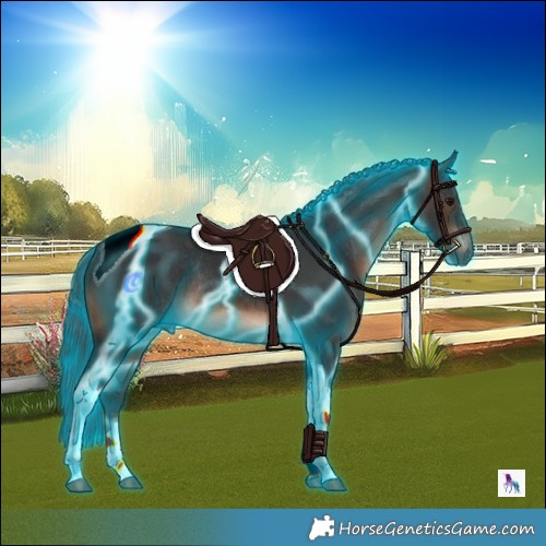 Horse Color:Thunderstruck Brown Tobiano Rabicano 