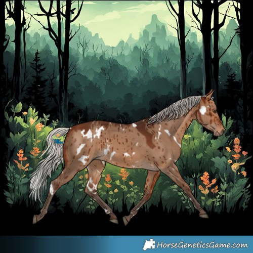 Horse Color:White Spotted Silver Bay Dun Brindle 