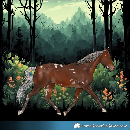 Horse Color:White Spotted Silver Bay 