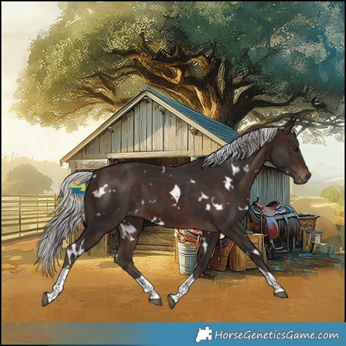 Horse Color:White Spotted Silver Brown Tobiano 