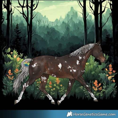 Horse Color:White Spotted Silver Brown Tobiano 