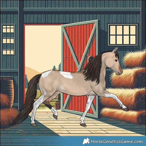 Horse Color:Bay Dun Tobiano 