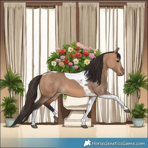 Horse Color:Bay Dun Tobiano 