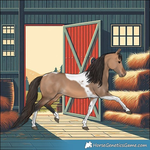 Horse Color:Bay Dun Tobiano 