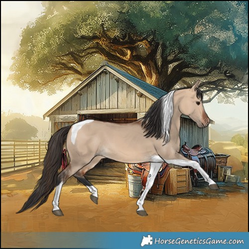 Horse Color:Bay Dun Tobiano 