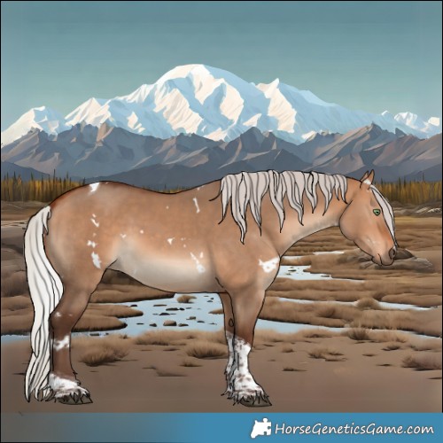 Horse Color:White Spotted Silver Bay Dun Tobiano 