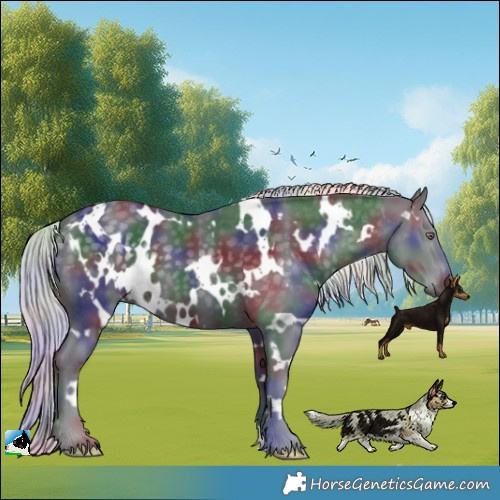 Horse Color:Nacre White Spotted Silver Black Chinchilla