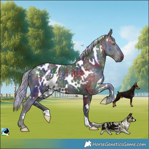 Horse Color:Nacre White Spotted Silver Black Chinchilla