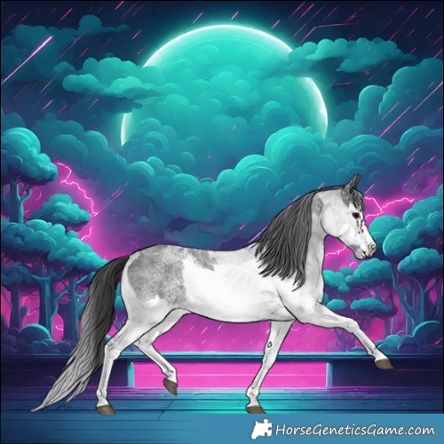 Horse Color:White Spotted Blue Roan Rabicano  and White Spotted Blue Roan Frame Rabicano 