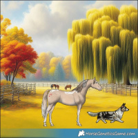 Horse Color:Perlino Tobiano