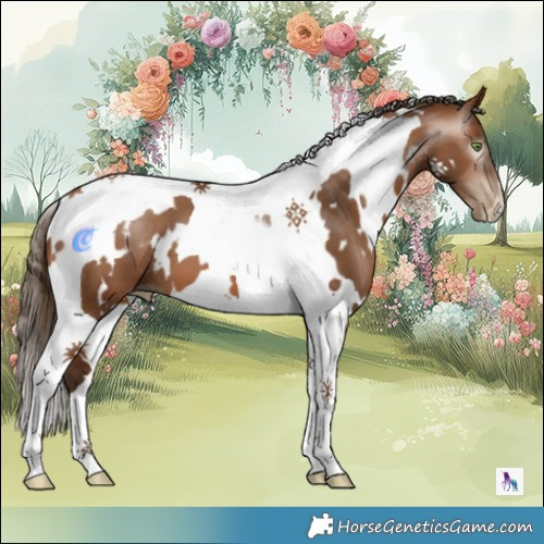 Horse Color:Gray White Spotted Bay Pearl Tobiano 