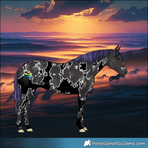 Horse Color:Painted White Spotted Smoky Black