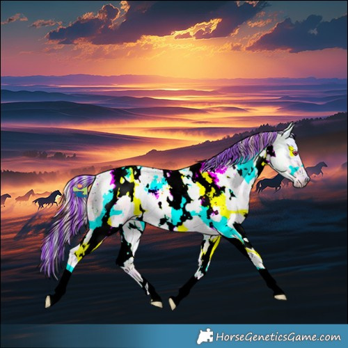 Horse Color:Painted Nacre White Spotted Liver Chestnut Chinchilla 