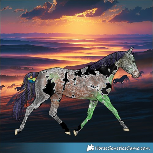 Horse Color:Painted White Spotted Brown Ice 