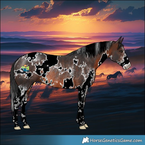 Horse Color:White Spotted Brown Sabino Rabicano 