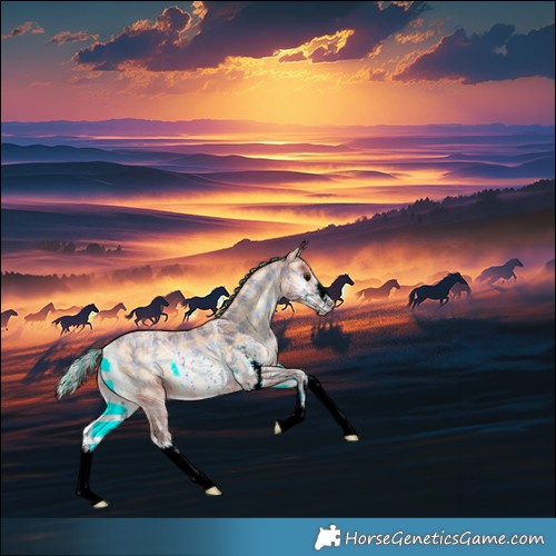 Horse Color:Painted Plaid Silver Bay Ice Onyx Sabino Rabicano