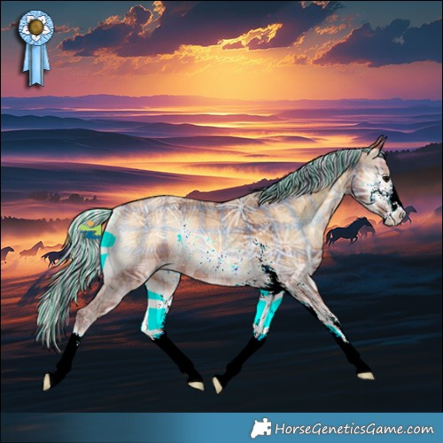 Horse Color:Painted Plaid  Silver Bay Ice Onyx Sabino Rabicano 
