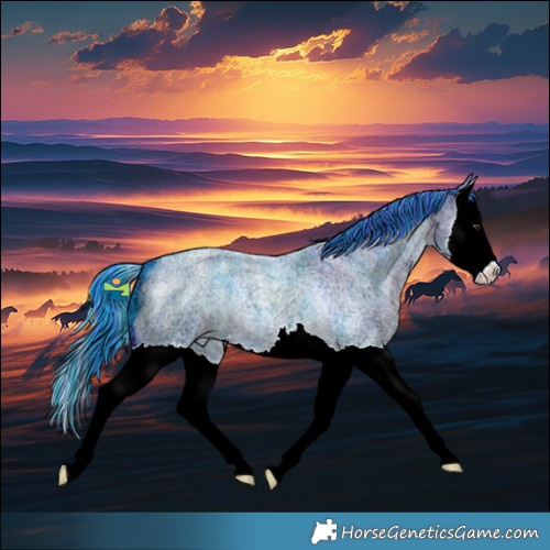 Horse Color:Painted Watercolor Liver Red Ice Roan Splash 