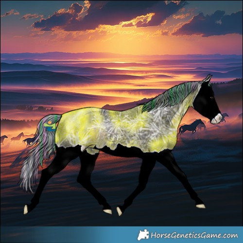 Horse Color:Painted Silver Smoky Black Ice Splash 