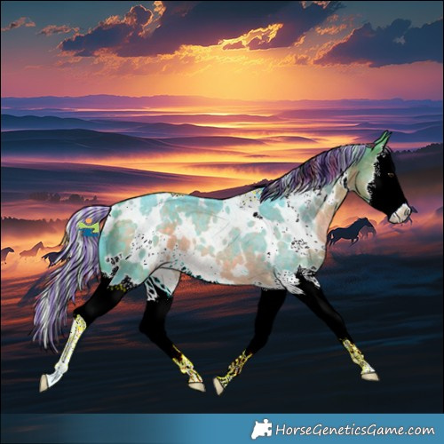 Horse Color:Painted Watercolor White Spotted Silver Buckskin Splash 
