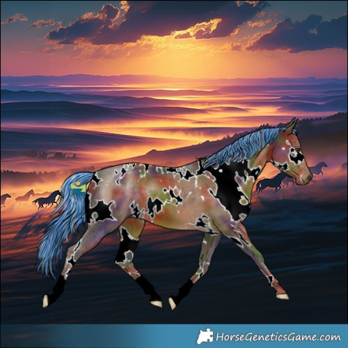 Horse Color:Painted Nacre White Spotted Chocolate Palomino 