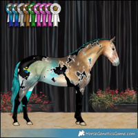 Horse Color:Painted White Spotted Buckskin Onyx Tobiano