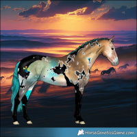 Horse Color:Painted White Spotted Buckskin Onyx Tobiano