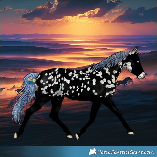 Horse Color:Painted Watercolor Red Ice Roan Splash Appaloosa 
