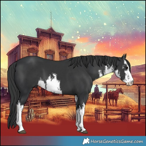 Horse Color:White Spotted Black 