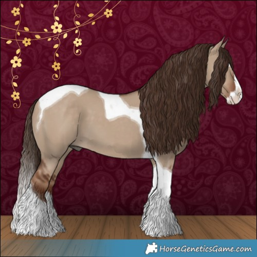 Horse Color:Liver Red Dun Splash Tobiano 
