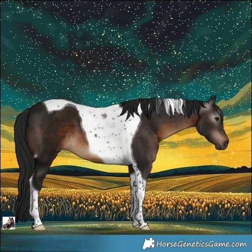 Horse Color:Gray Brown Tobiano 